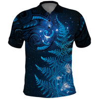 New Zealand Matariki Polo Shirt Blue Milky Way Stars Night Sky LT9 Blue - Polynesian Pride