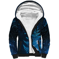New Zealand Matariki Sherpa Hoodie Blue Milky Way Stars Night Sky LT9 Unisex Blue - Polynesian Pride