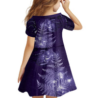 New Zealand Matariki Family Matching Short Sleeve Bodycon Dress and Hawaiian Shirt Purple Milky Way Stars Night Sky LT9 - Polynesian Pride