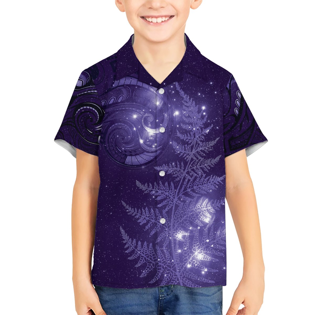 New Zealand Matariki Hawaiian Shirt Purple Milky Way Stars Night Sky LT9 - Polynesian Pride