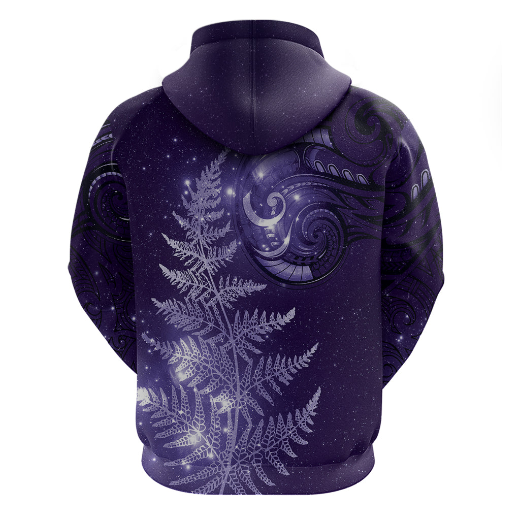 New Zealand Matariki Hoodie Purple Milky Way Stars Night Sky LT9 - Polynesian Pride