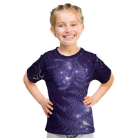 New Zealand Matariki Kid T Shirt Purple Milky Way Stars Night Sky LT9 Purple - Polynesian Pride