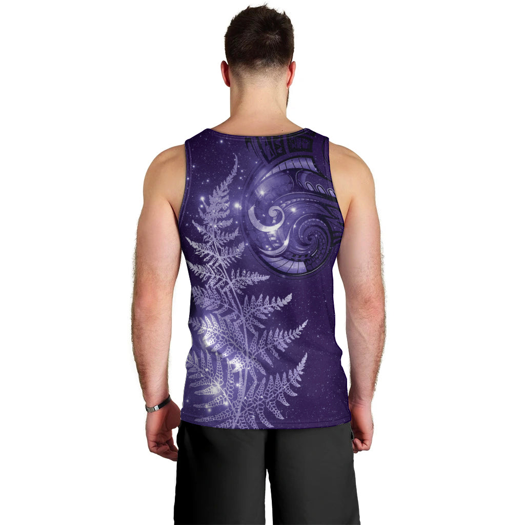 New Zealand Matariki Men Tank Top Purple Milky Way Stars Night Sky LT9 - Polynesian Pride