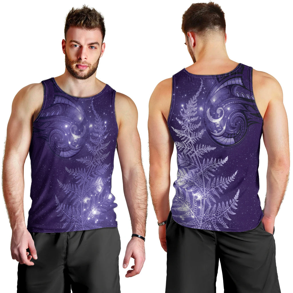 New Zealand Matariki Men Tank Top Purple Milky Way Stars Night Sky LT9 - Polynesian Pride