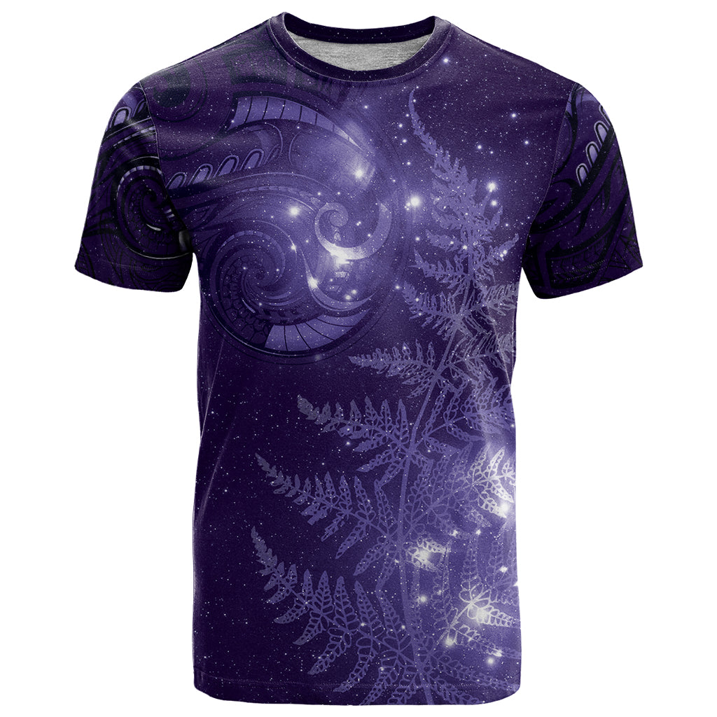 New Zealand Matariki T Shirt Purple Milky Way Stars Night Sky LT9 Purple - Polynesian Pride