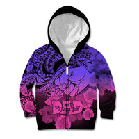 Personalised Polynesian Pride Happy Father Day Kid Hoodie I Love You Dad - Polynesian Tribal Gradient 2 LT9 Zip Hoodie Gradient - Polynesian Pride