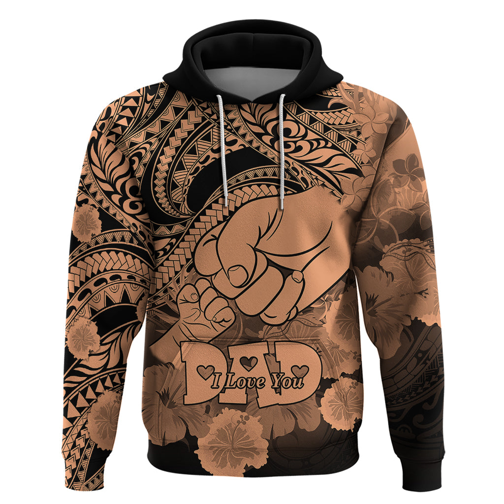 Custom Polynesian Pride Happy Father Day Hoodie I Love You Dad Polynesian Tribal Nude LT9 Pullover Hoodie Nude - Polynesian Pride