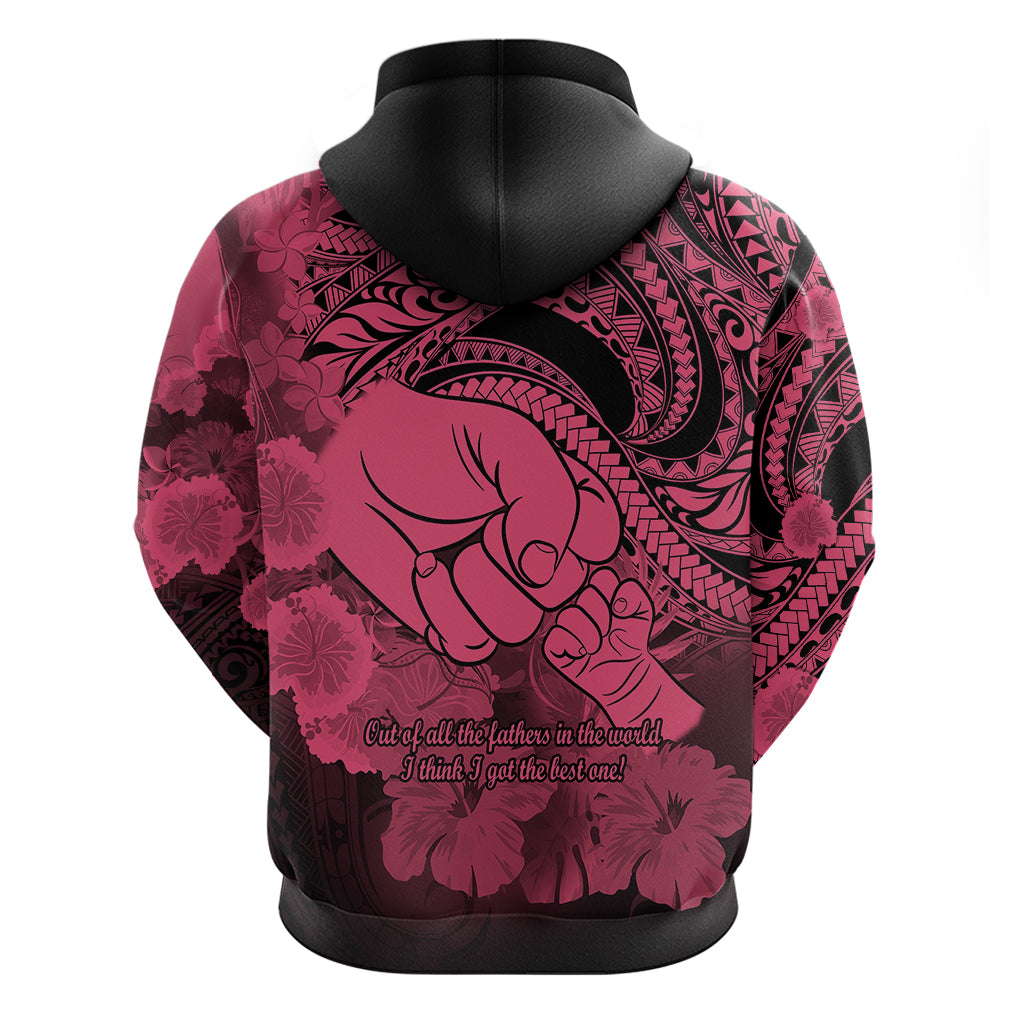 Polynesian Pride Happy Father Day Hoodie I Love You Dad Polynesian Tribal Pink LT9 - Polynesian Pride
