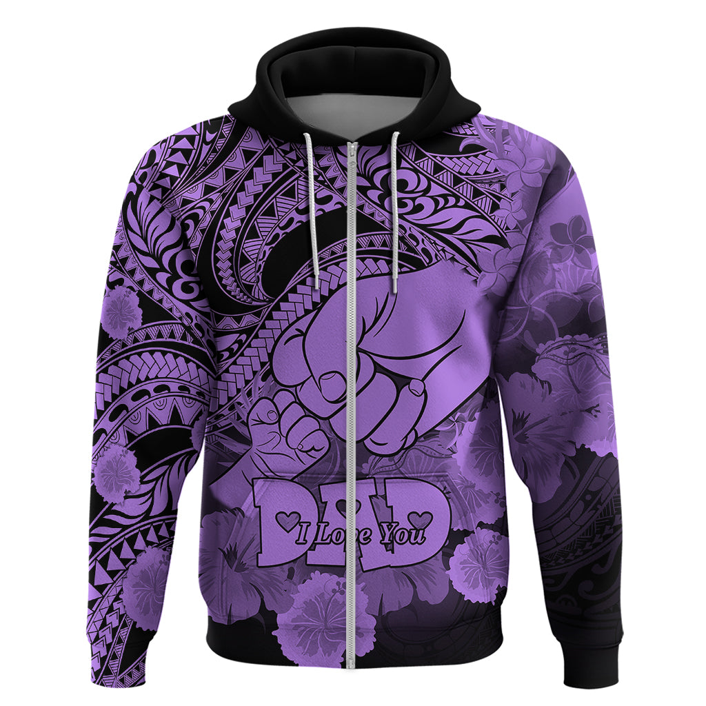 Polynesian Pride Happy Father Day Hoodie I Love You Dad Polynesian Tribal Purple LT9 - Polynesian Pride