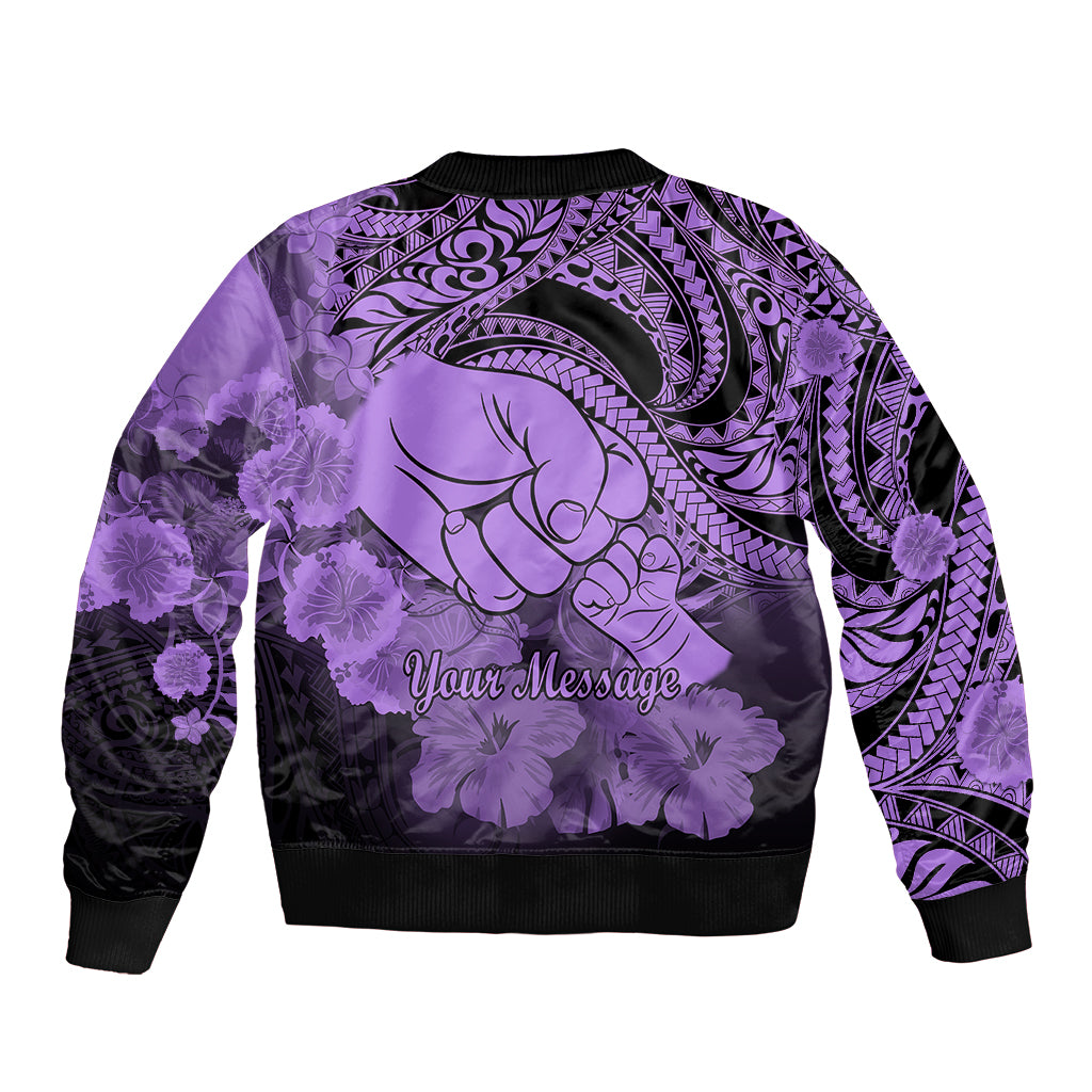 Personalised Polynesian Pride Happy Father Day Bomber Jacket I Love You Dad - Polynesian Tribal Purple LT9 - Polynesian Pride