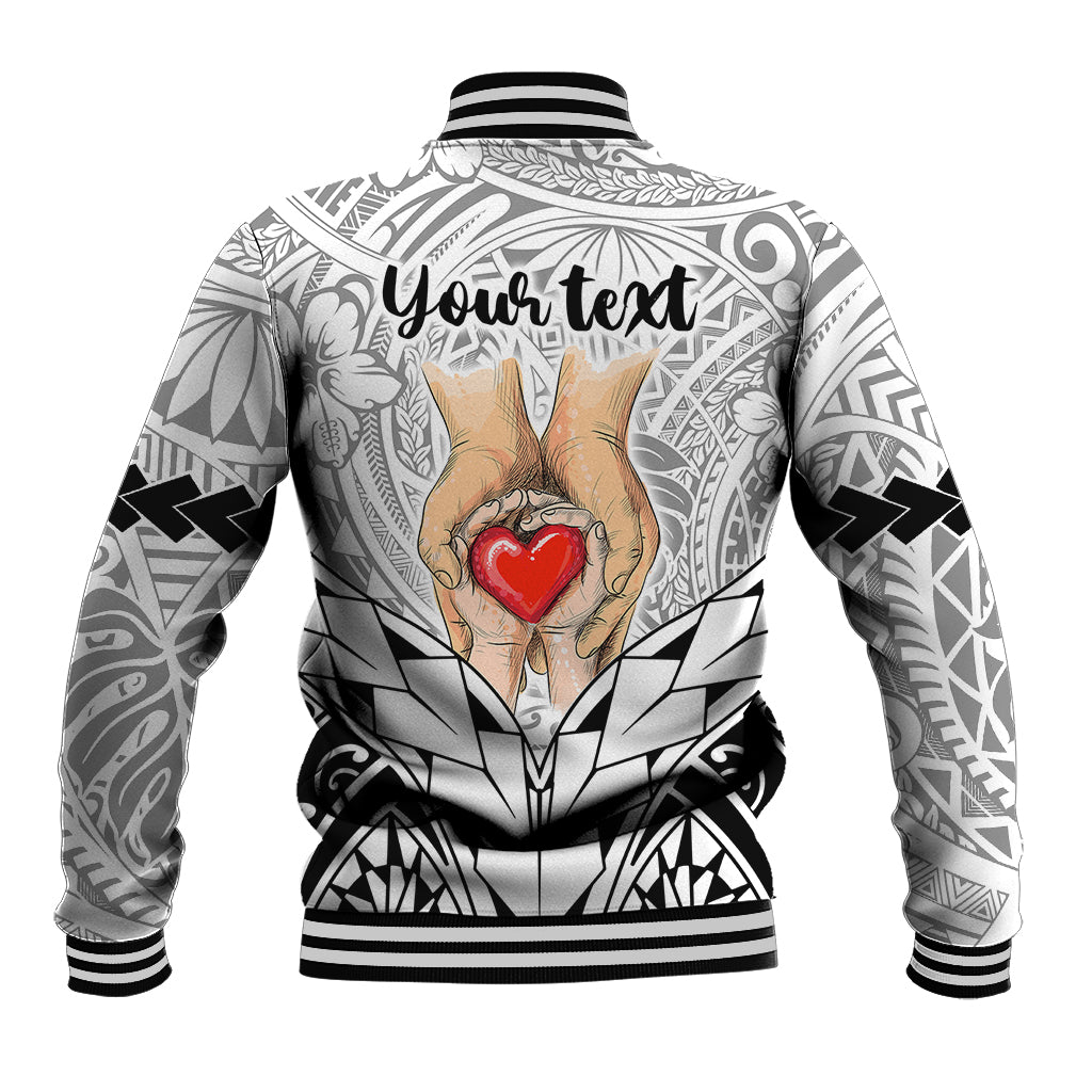 Personalised Polynesian Father's Day Gift For Dad Baseball Jacket Super Father In The World - Black Polynesian Pattern LT9 - Polynesian Pride