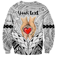 Personalised Polynesian Father's Day Gift For Dad Sweatshirt Super Father In The World - Black Polynesian Pattern LT9 - Polynesian Pride