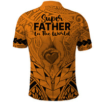 Polynesian Fathers Day Gift For Dad Polo Shirt Super Father In The World Gold Polynesian Pattern LT9 - Polynesian Pride
