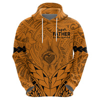 Custom Polynesian Fathers Day Gift For Dad Hoodie Super Father In The World Gold Polynesian Pattern LT9 - Polynesian Pride