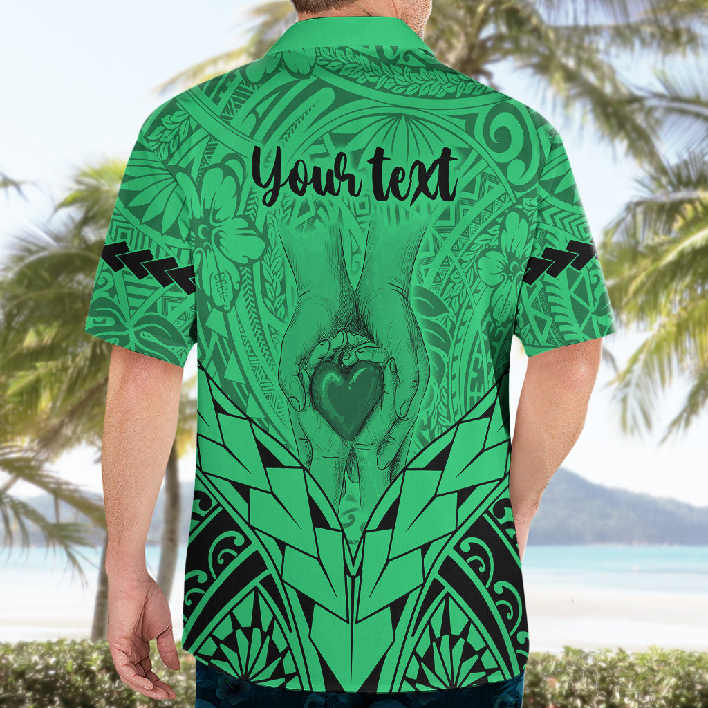 Personalised Polynesian Father's Day Gift For Dad Hawaiian Shirt Super Father In The World - Green Polynesian Pattern LT9 - Polynesian Pride