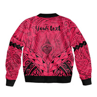 Personalised Polynesian Father's Day Gift For Dad Bomber Jacket Super Father In The World - Pink Polynesian Pattern LT9 - Polynesian Pride