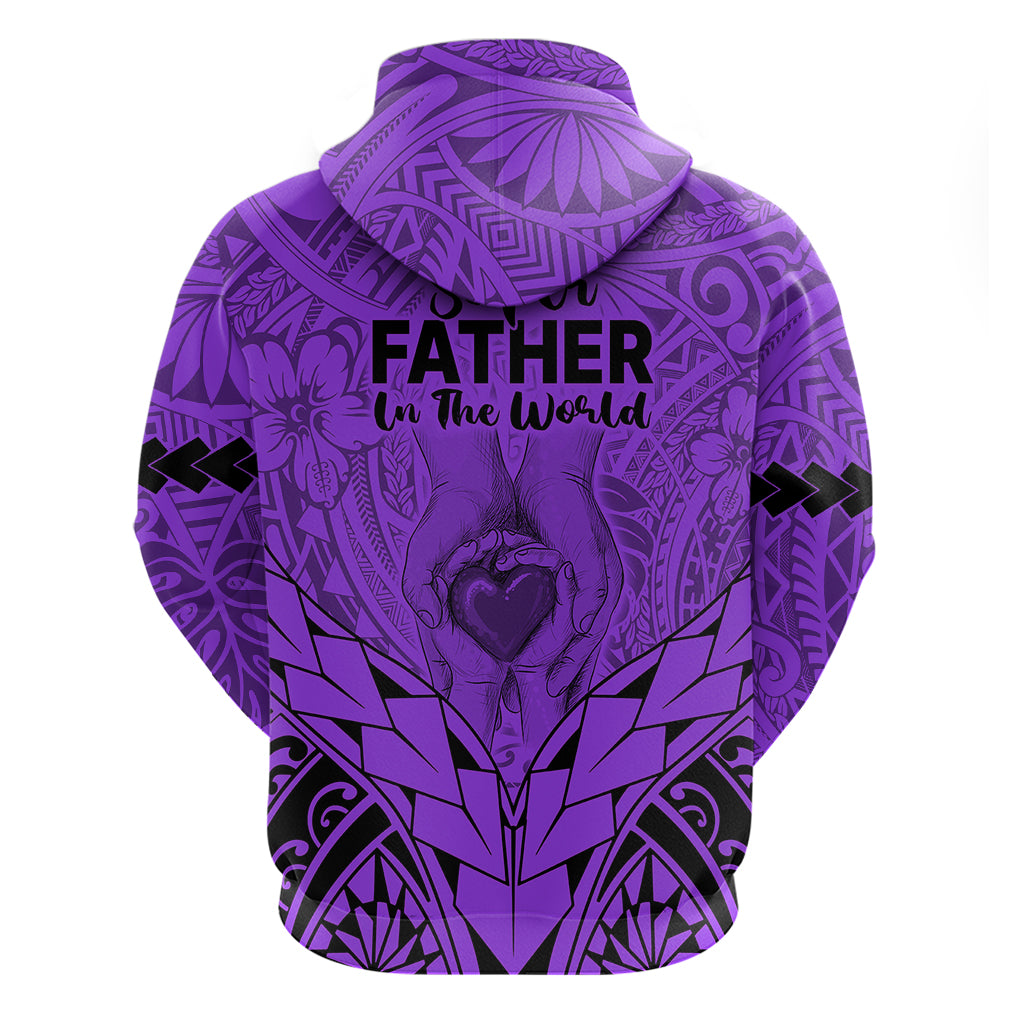 Polynesian Fathers Day Gift For Dad Hoodie Super Father In The World Purple Polynesian Pattern LT9 - Polynesian Pride