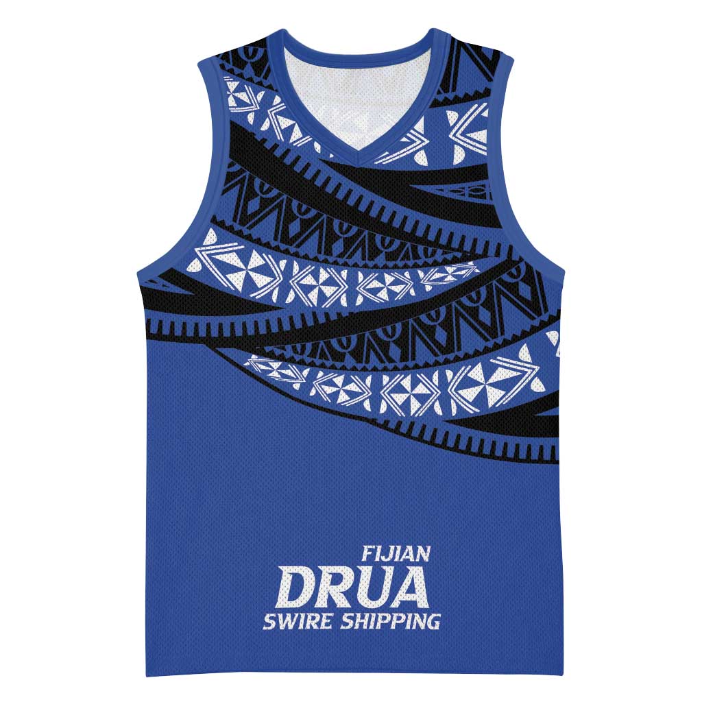 Fiji Rugby Pacific Custom Basketball Jersey Pasifika Tapa Pattern - Polynesian Pride