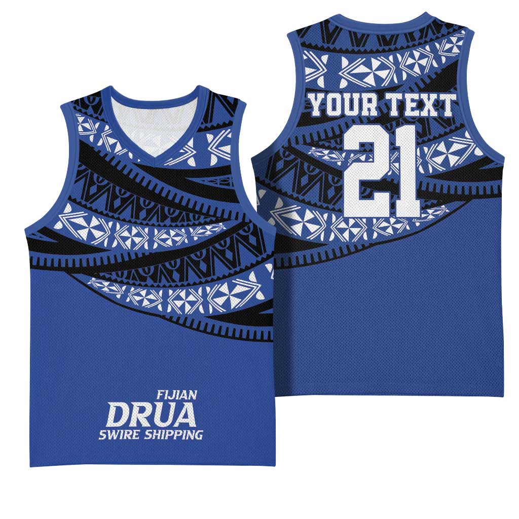 Fiji Rugby Pacific Custom Basketball Jersey Pasifika Tapa Pattern - Polynesian Pride