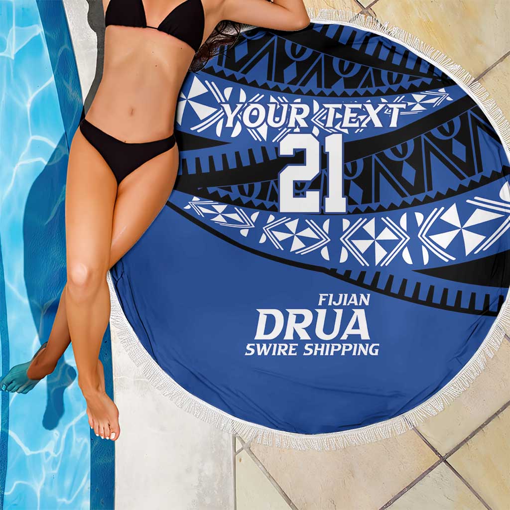 Fiji Rugby Pacific Custom Beach Blanket Pasifika Tapa Pattern