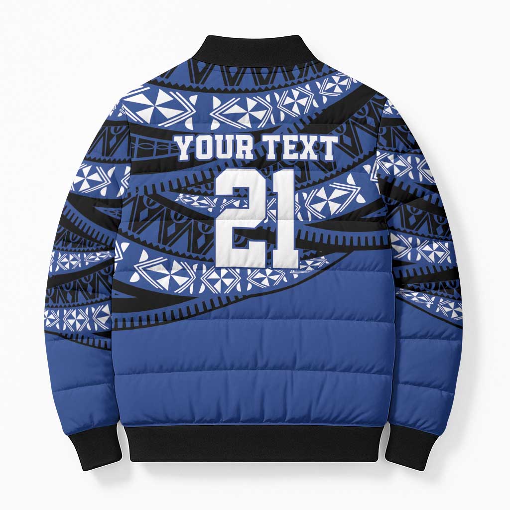 Fiji Rugby Pacific Custom Bomber Puffer Jacket Pasifika Tapa Pattern - Polynesian Pride