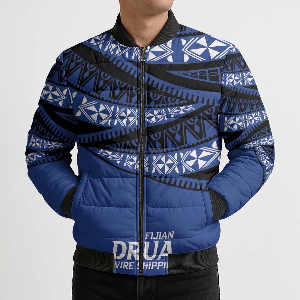 Fiji Rugby Pacific Custom Bomber Puffer Jacket Pasifika Tapa Pattern - Polynesian Pride