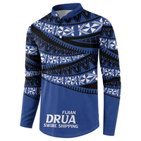 Fiji Rugby Pacific Custom Button Sweatshirt Pasifika Tapa Pattern