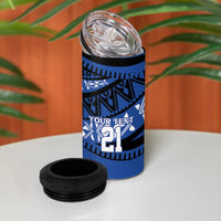 Fiji Rugby Pacific Custom 4 in 1 Can Cooler Tumbler Pasifika Tapa Pattern LT9 - Polynesian Pride