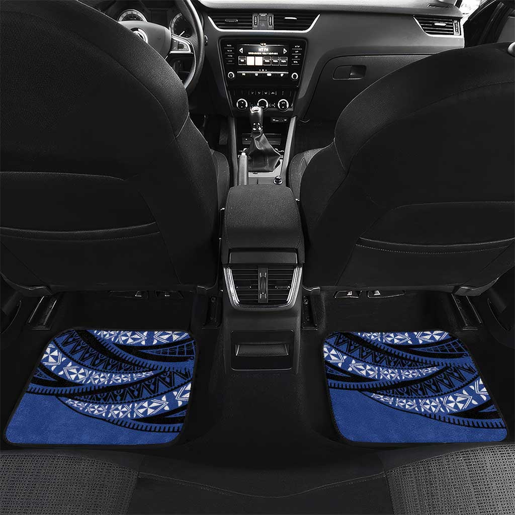 Fiji Rugby Pacific Custom Car Mats Pasifika Tapa Pattern LT9 Set 2pcs - Back Blue - Polynesian Pride