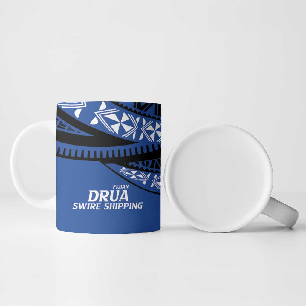 Fiji Rugby Pacific Custom Ceramic Mug Pasifika Tapa Pattern - Polynesian Pride