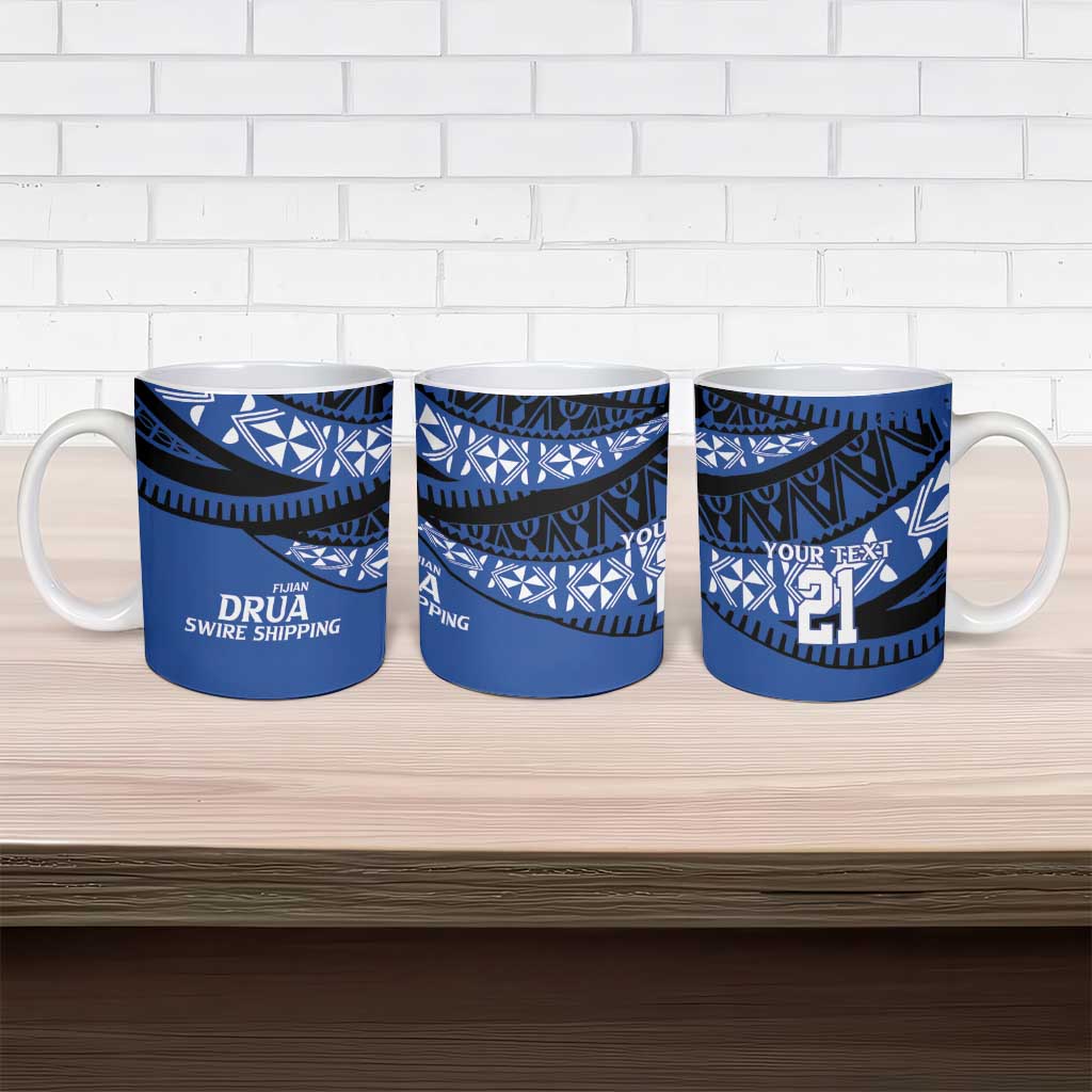 Fiji Rugby Pacific Custom Ceramic Mug Pasifika Tapa Pattern - Polynesian Pride