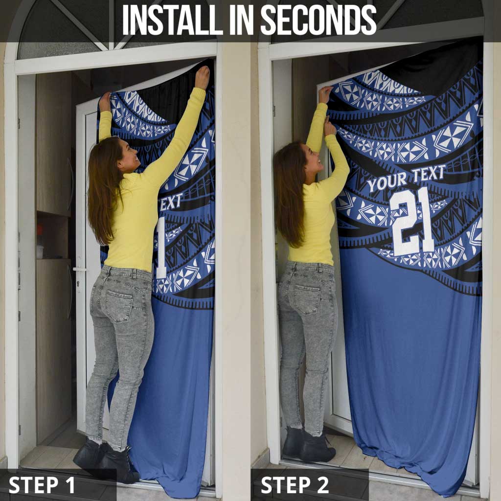 Fiji Rugby Pacific Custom Door Cover Pasifika Tapa Pattern - Polynesian Pride