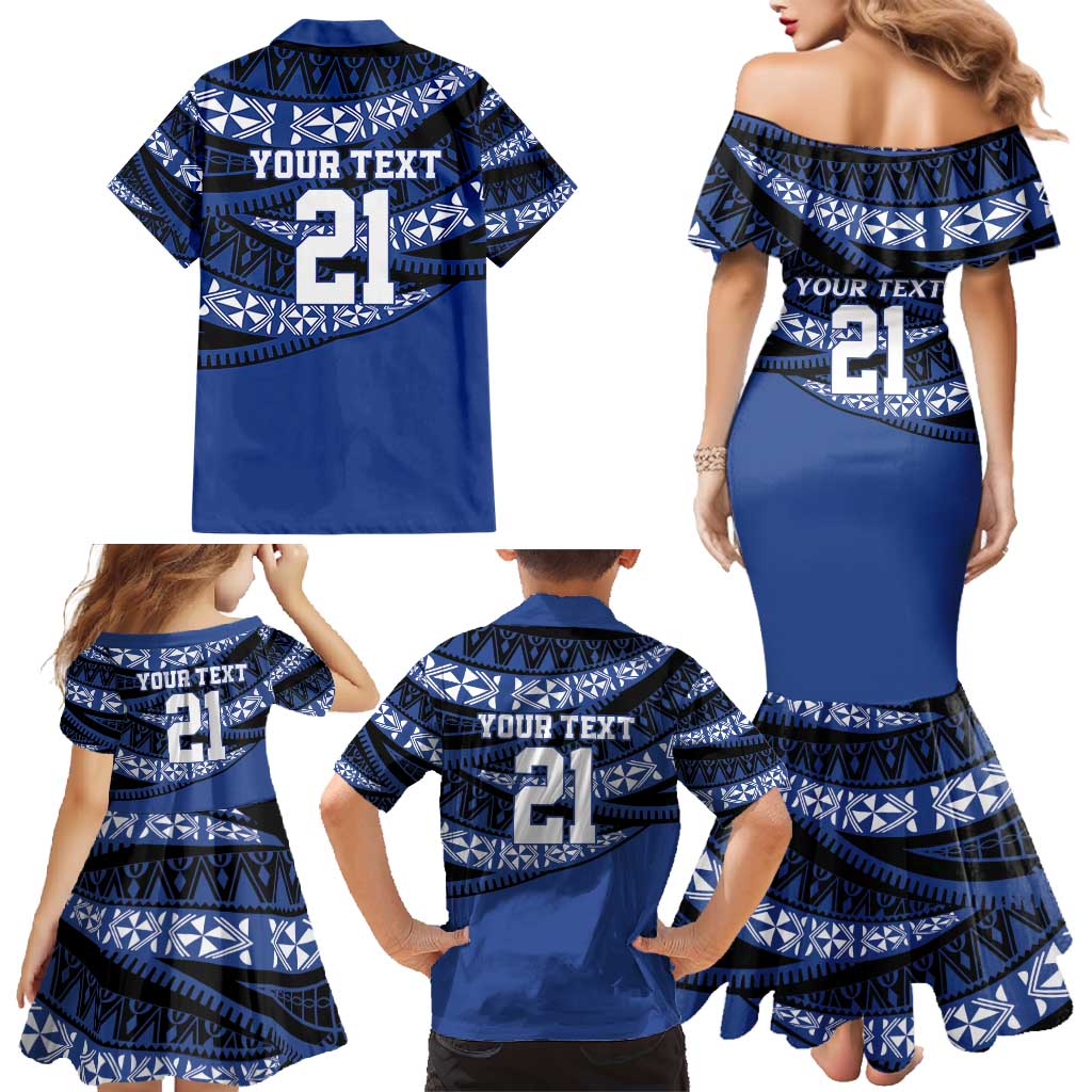Fiji Rugby Pacific Custom Family Matching Mermaid Dress and Hawaiian Shirt Pasifika Tapa Pattern LT9 - Polynesian Pride