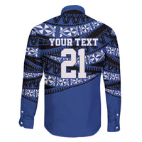 Fiji Rugby Pacific Custom Family Matching Off Shoulder Maxi Dress and Hawaiian Shirt Pasifika Tapa Pattern