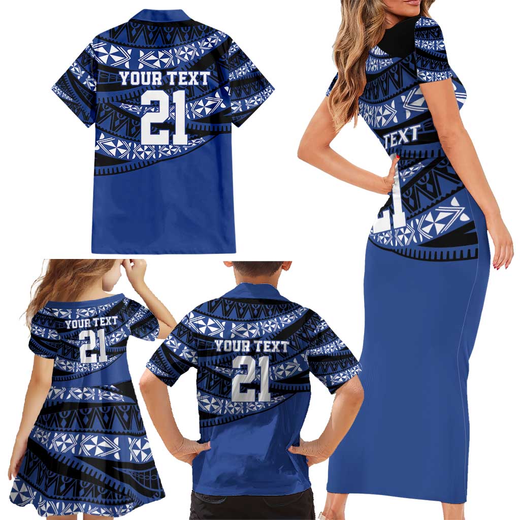 Fiji Rugby Pacific Custom Family Matching Short Sleeve Bodycon Dress and Hawaiian Shirt Pasifika Tapa Pattern LT9 - Polynesian Pride