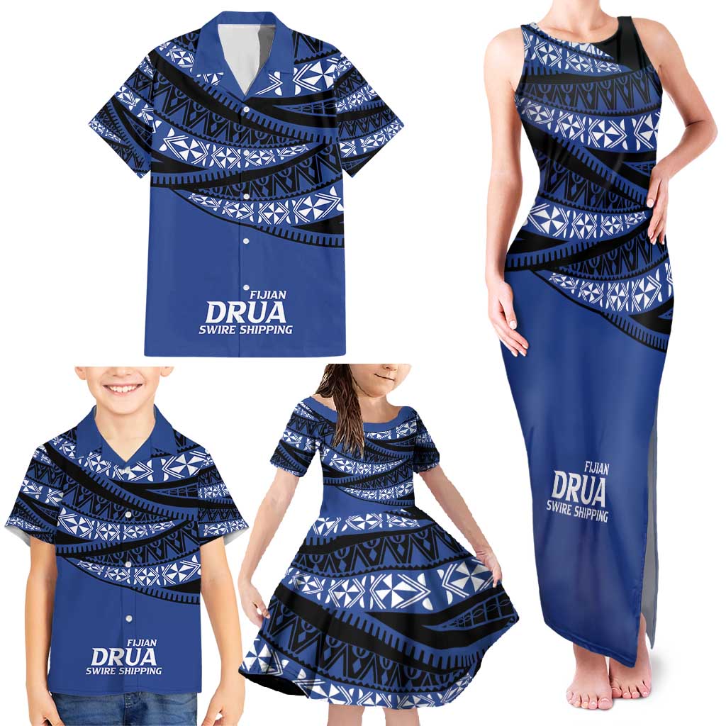 Fiji Rugby Pacific Custom Family Matching Tank Maxi Dress and Hawaiian Shirt Pasifika Tapa Pattern LT9 - Polynesian Pride