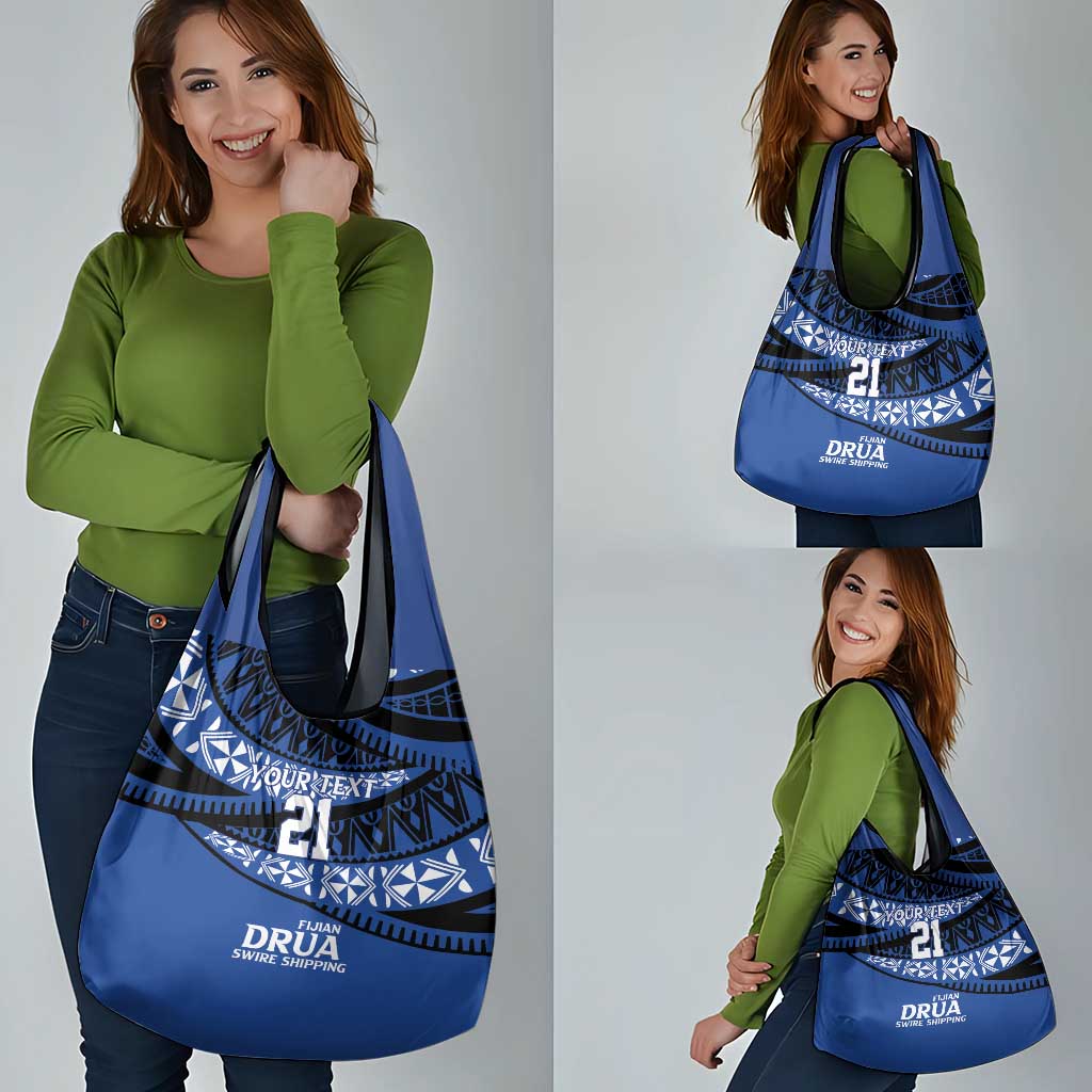 Fiji Rugby Pacific Custom Grocery Bag Pasifika Tapa Pattern