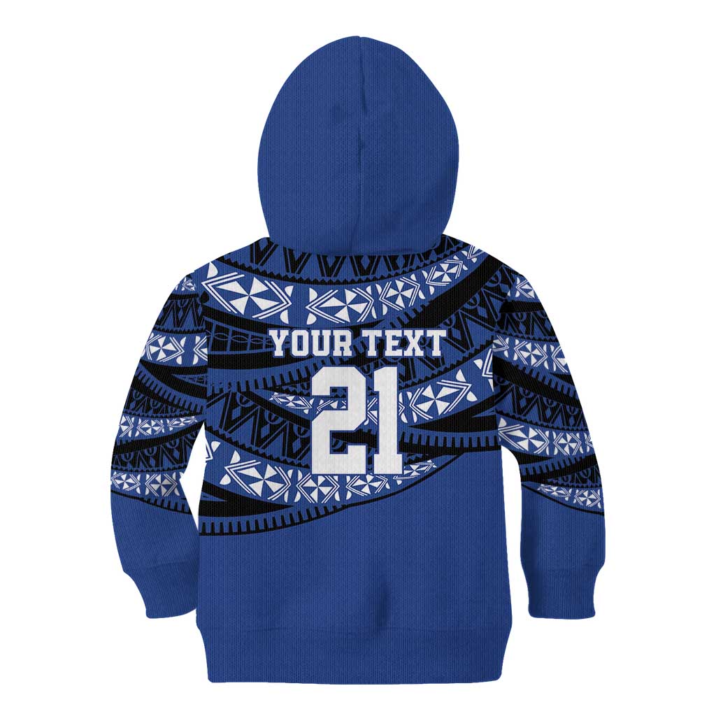 Fiji Rugby Pacific Custom Kid Hoodie Pasifika Tapa Pattern