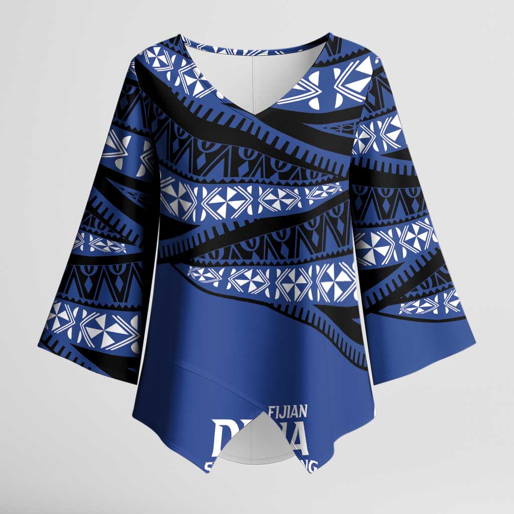 Fiji Rugby Pacific Custom Kimono Sleeve Blouse Pasifika Tapa Pattern - Polynesian Pride