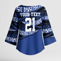 Fiji Rugby Pacific Custom Kimono Sleeve Blouse Pasifika Tapa Pattern - Polynesian Pride