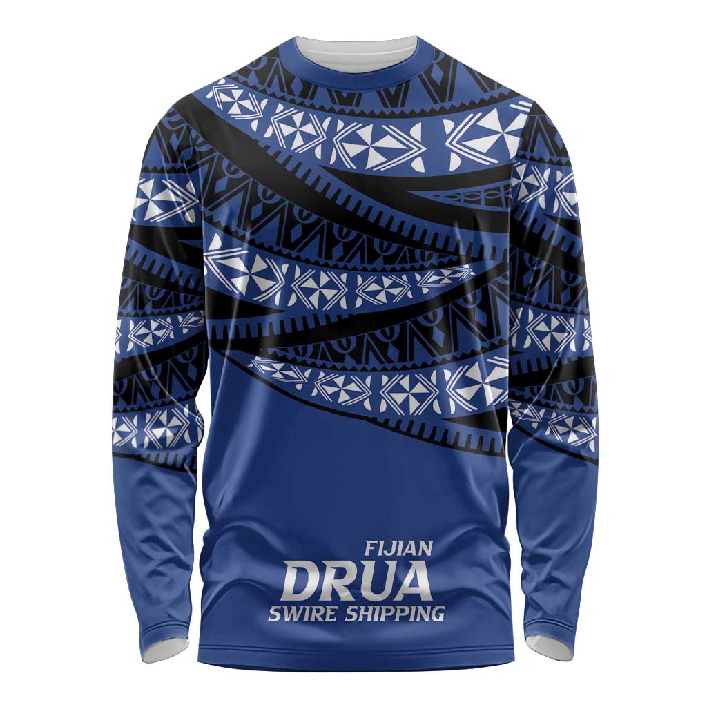 Fiji Rugby Pacific Custom Long Sleeve Shirt Pasifika Tapa Pattern