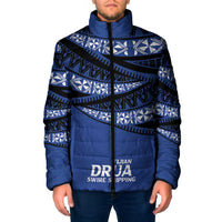 Fiji Rugby Pacific Custom Padded Jacket Pasifika Tapa Pattern - Polynesian Pride