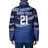 Fiji Rugby Pacific Custom Padded Jacket Pasifika Tapa Pattern - Polynesian Pride