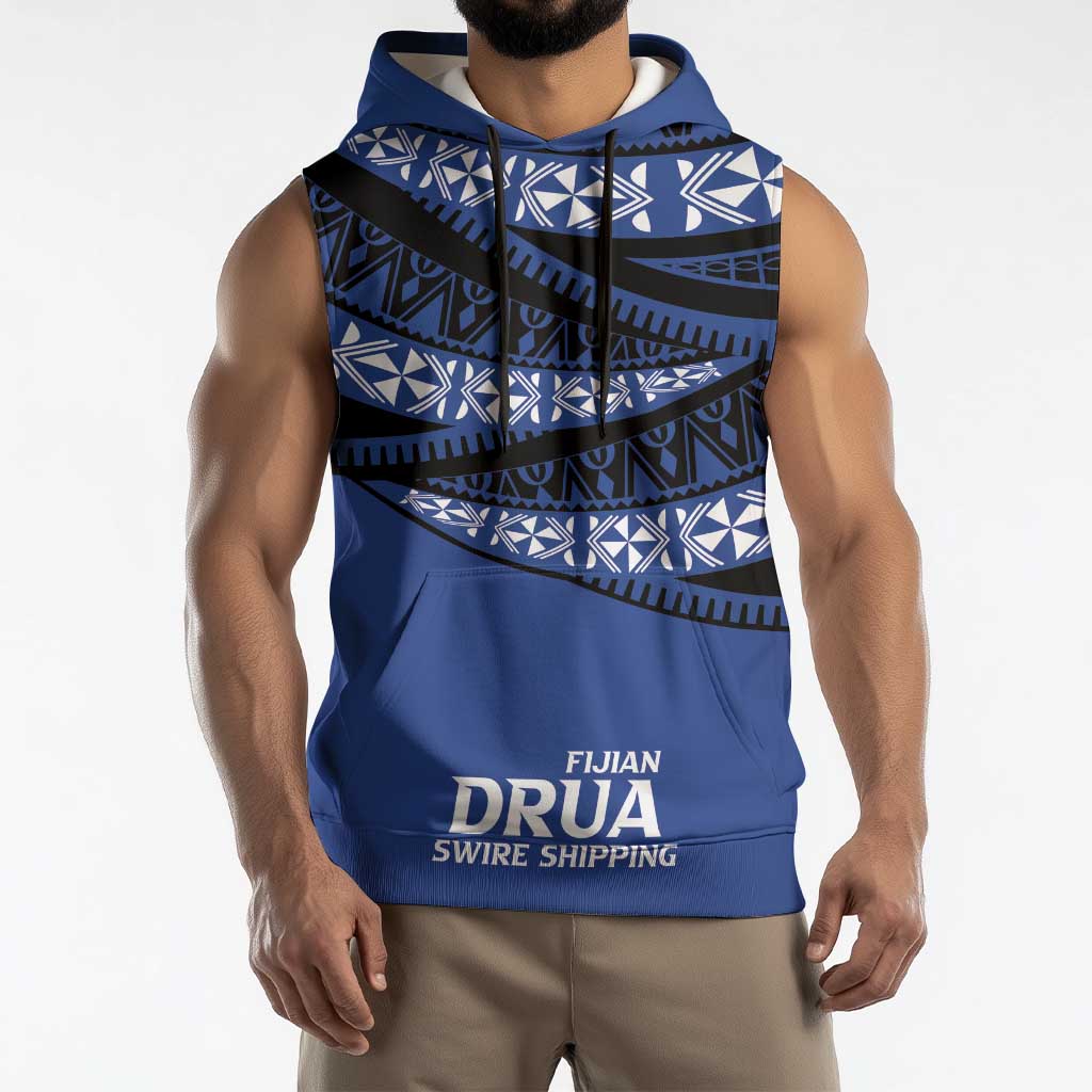 Fiji Rugby Pacific Custom Sleeveless Hoodie Pasifika Tapa Pattern - Polynesian Pride
