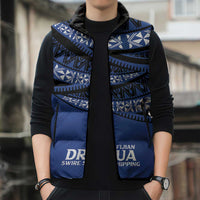 Fiji Rugby Pacific Custom Sleeveless Puffer Jacket Pasifika Tapa Pattern - Polynesian Pride