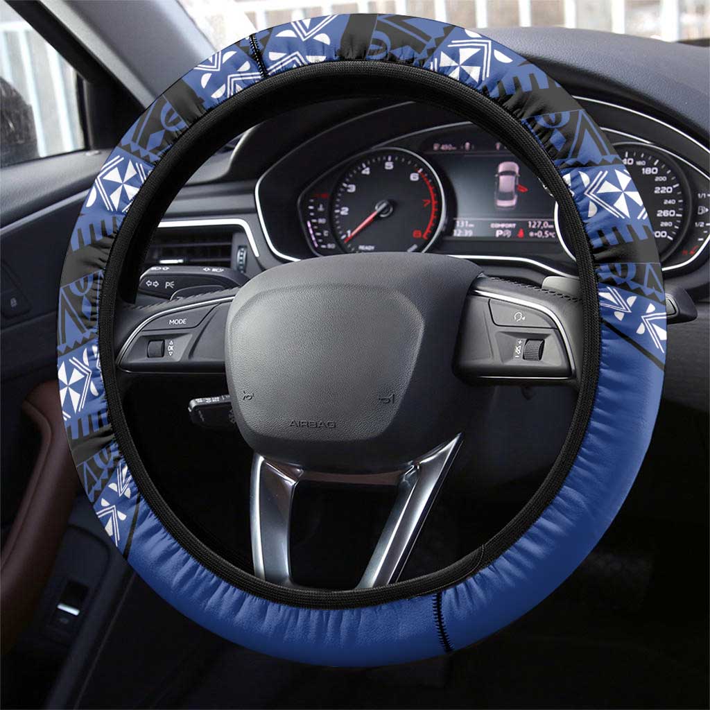 Fiji Rugby Pacific Steering Wheel Cover Pasifika Tapa Pattern
