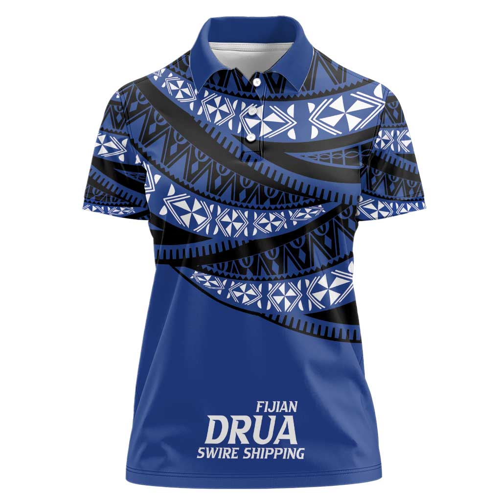 Fiji Rugby Pacific Custom Women Polo Shirt Pasifika Tapa Pattern