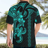 Hawaiian Tribal Hawaiian Shirt Polynesian Kakau Turtle - Aqua LT9 - Polynesian Pride