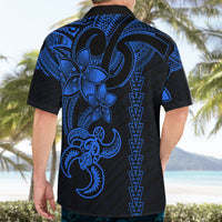 Hawaiian Tribal Hawaiian Shirt Polynesian Kakau Turtle - Blue LT9 - Polynesian Pride