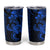 Blue Hawaiian Kakau Turtle Tumbler Cup Polynesian Tribal